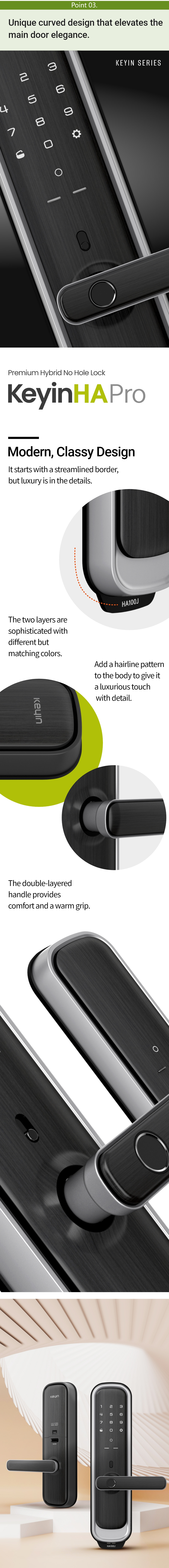 Keyin HA Pro premium hybrid no-hole lock design details