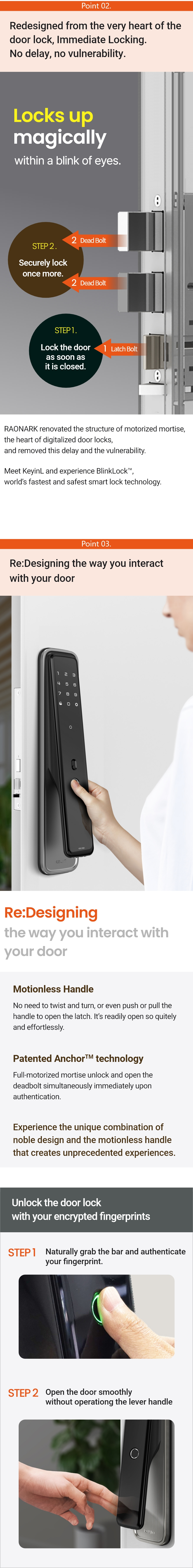 Keyin L motionless lever handle
