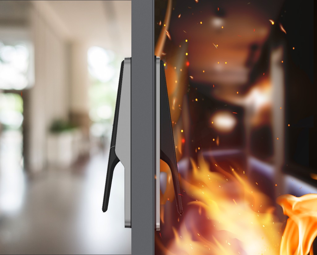 Keyin L fire-rated lock — safe side vs fire side automatic unlock